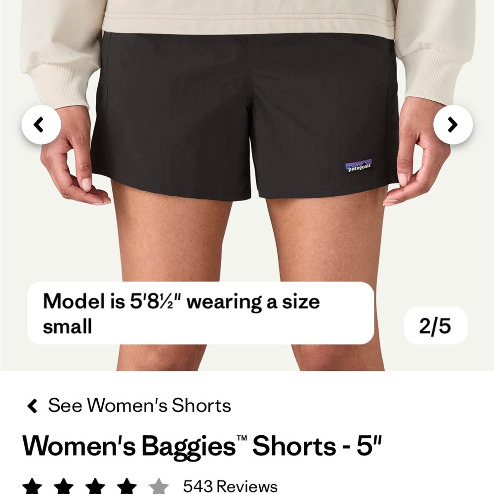 Patagonia Women's baggies- Black Shorts